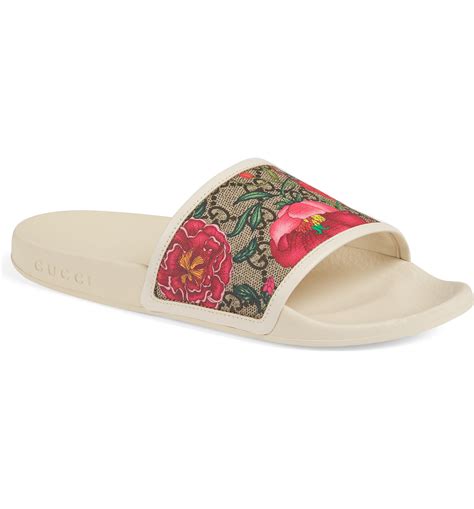 gucci flower shoes white|gucci floral slides nordstrom.